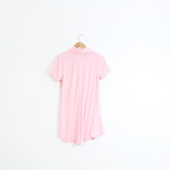 *Ekouaer Light Pink Button Up Sleep Dress - Picture 7 of 7